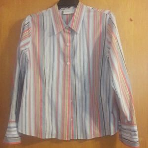 Liz Claiborne Petite Striped Button Down